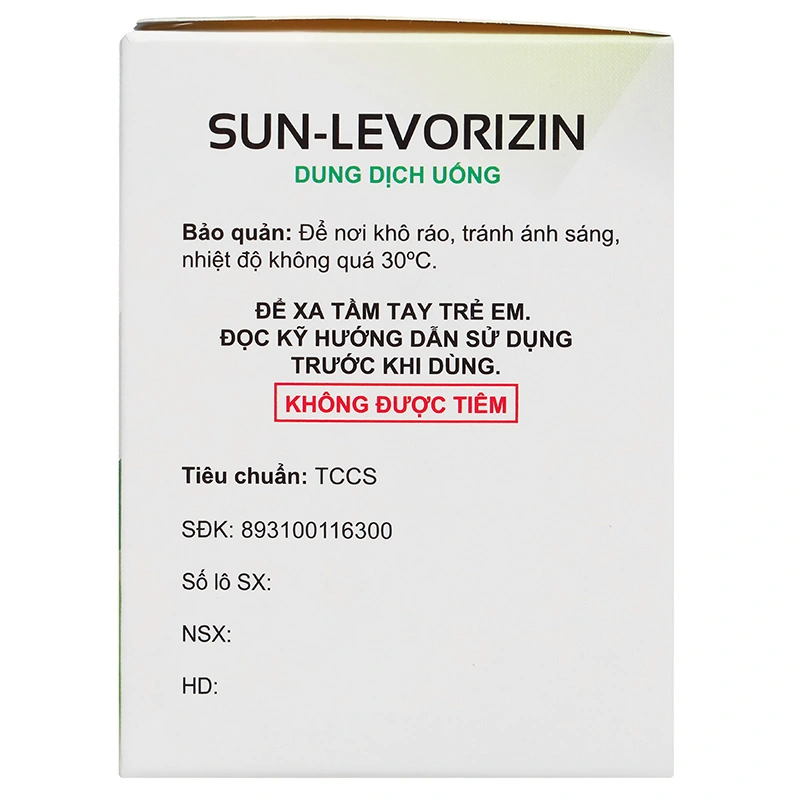 Dung dịch uống Sun-Levorizin 0.5mg/1ml trị triệu chứng viêm mũi dị ứng (30 ống x 5ml) - 2